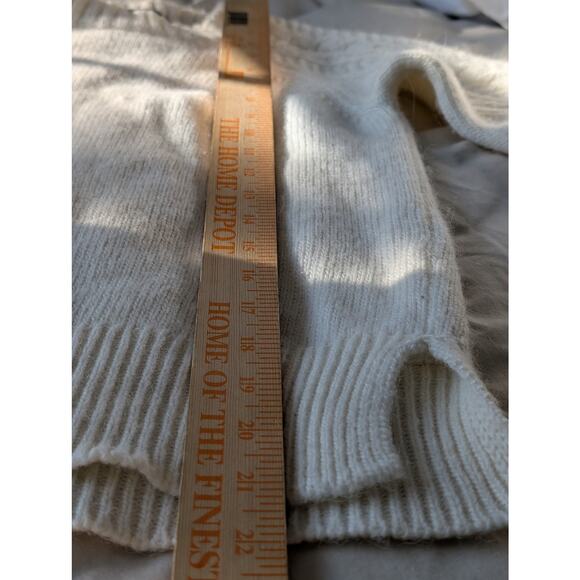 Elsamanda Anthropologie White Cable-Knit Italian Sweater Wool Alpaca Blend S - Picture 7 of 9